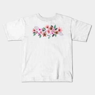 BOHO CHIC PEACH ROSE FLOWERS ARRANGEMENT Kids T-Shirt